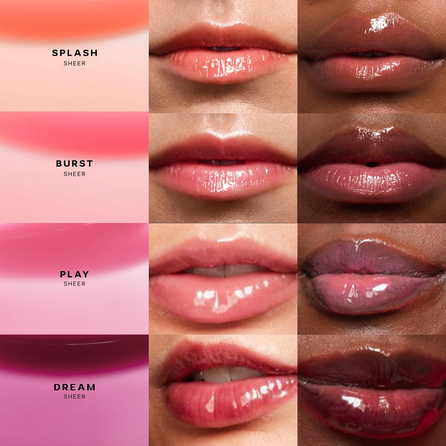 Saie Glossybounce - Hydrating Lip Gloss and Tinted Lip Oil Hybrid with Hyaluronic Acid & Jojoba Oil for Non-Sticky, Ultra-Shiny, Plump & Soft Lips -