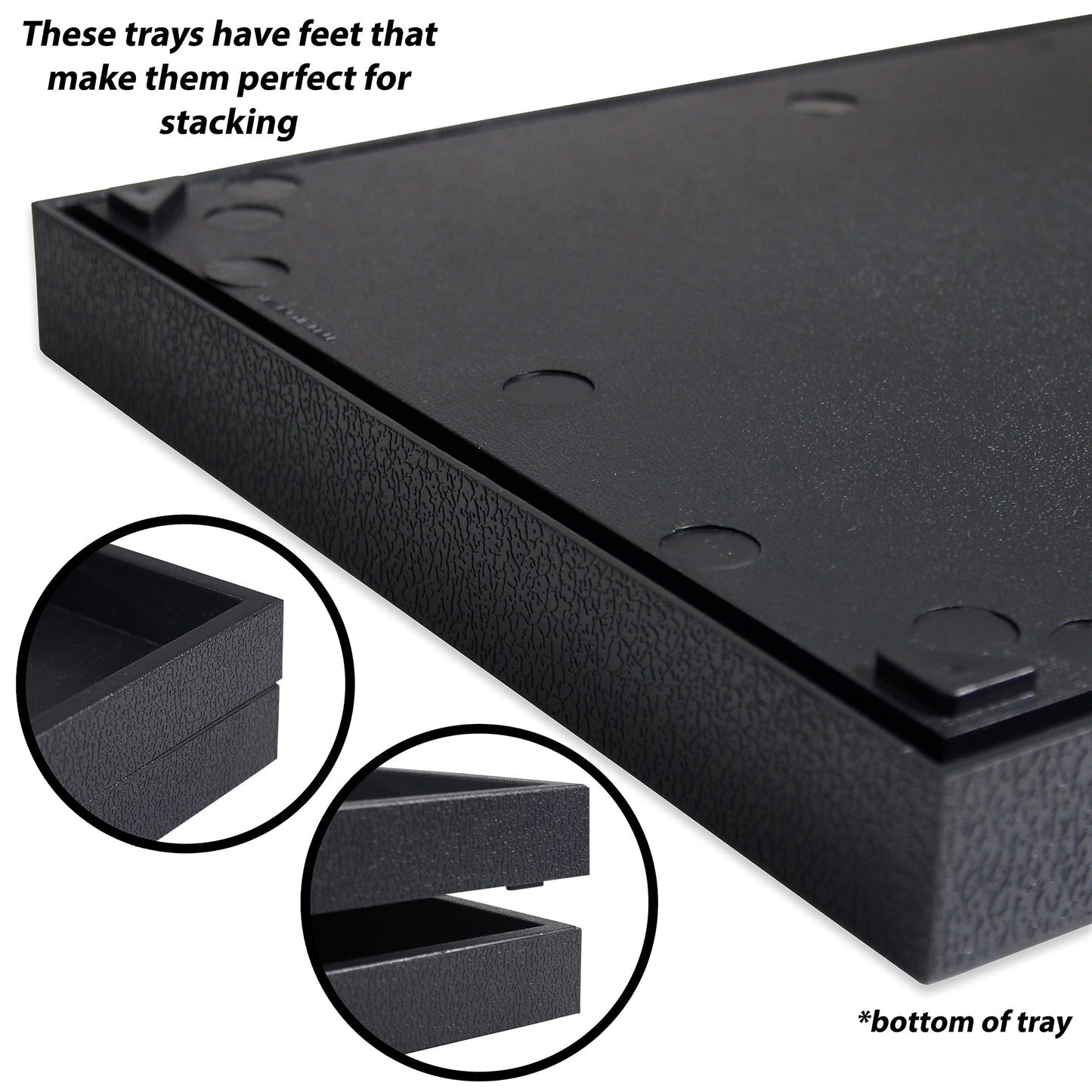 888 Display USA - Jewelry Display Case Box 36 Ring Velvet Insert (Black, 5)
