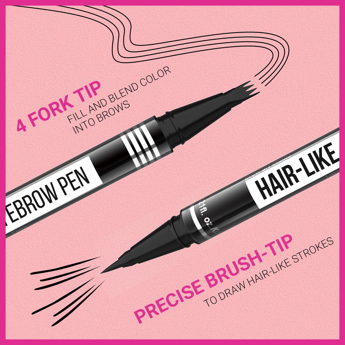 iMethod Microblading Eyebrow Pen - Eyebrow Pencil Magical 2-in-1 Dual-Ended Eye Brow Pencils for Women with 4-Fork-Tip & Precise Brush-Tip Create Beauty and Personal Care iMethod