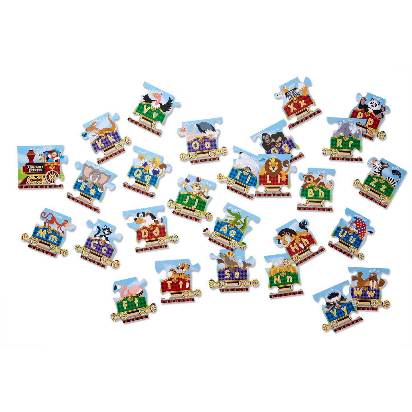Melissa & Doug Alphabet Express Jumbo Jigsaw Floor Puzzle (27 pcs, 10 feet Long) - FSC Certified