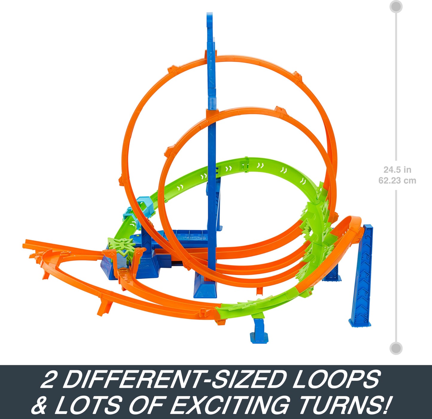 Hot Wheels Track Set, Epic Crash Dash with 5 Crash Zones, Motorized Booster and 1 Hot Wheels 1:64 Scale Toy Car, Easy Storage