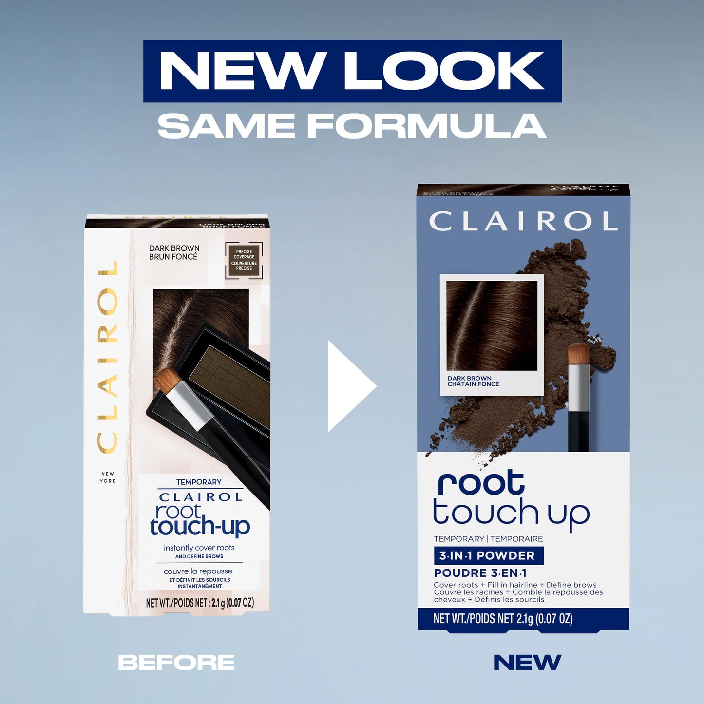 Clairol Root Touch-Up Temporary Concealing Powder, Light Brown Hair Color | Ammonia Free | Instantly Cover Roots + Define Eyebrows | On-the-Go Compact