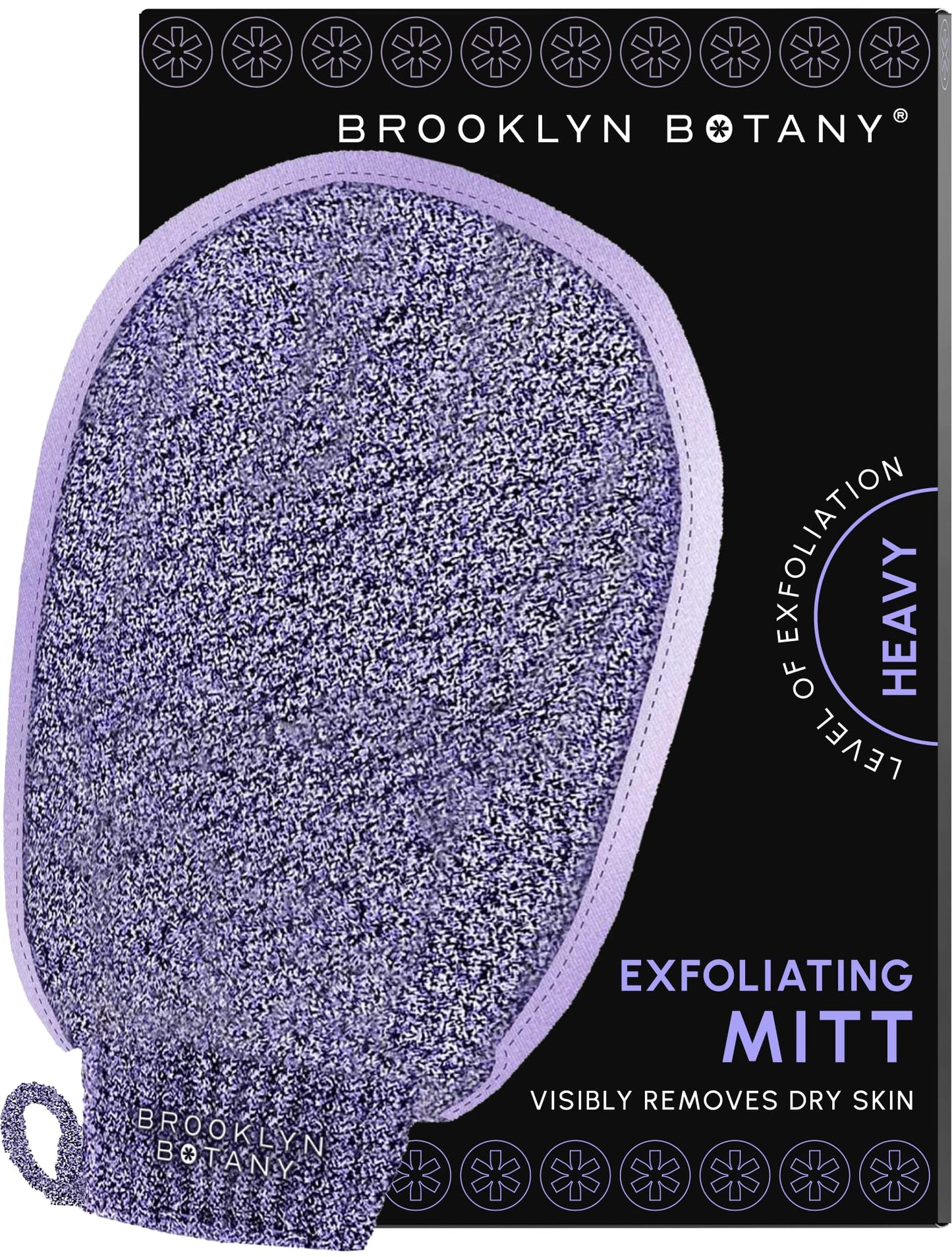 Brooklyn Botany Exfoliating Mitt for Bath and Shower - Heavy Duty Exfoliating Body Scrubber for Massage and Dead Skin Remover for Body - 1 Mitt
