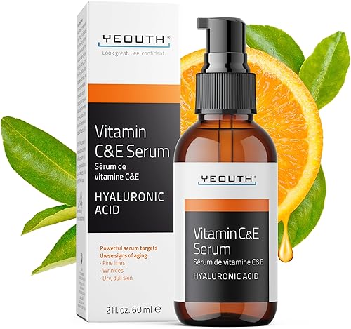 YEOUTH Vitamin C Face Serum with Hyaluronic Acid, Hydrating Vitamin C Serum for Face, Facial Serums Targets the Appearance of Dull Spots 2oz