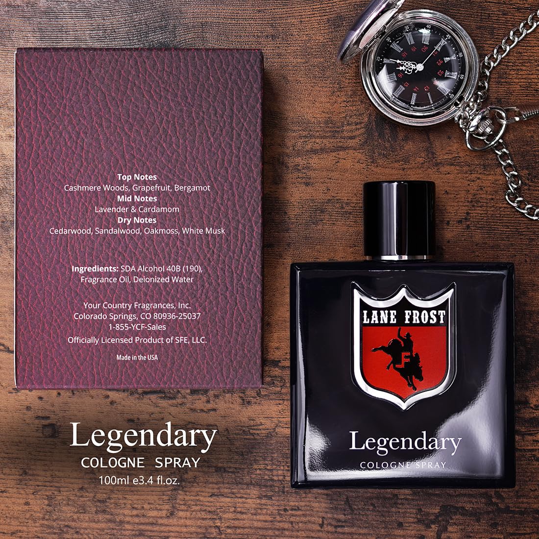 Lane Frost Legendary Cologne for Men - Orignal Western Scent for the Authentic Cowboy - Woodsy and Masculine Fragrance Spray - Long-Lasting Manly