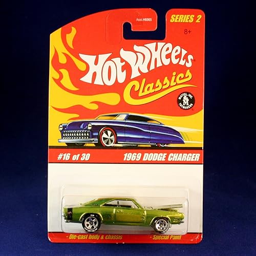Hot Wheels 1969 Dodge Charger (Green) 2005 Classics 1:64 Scale Series 2 Die Cast Vehicle