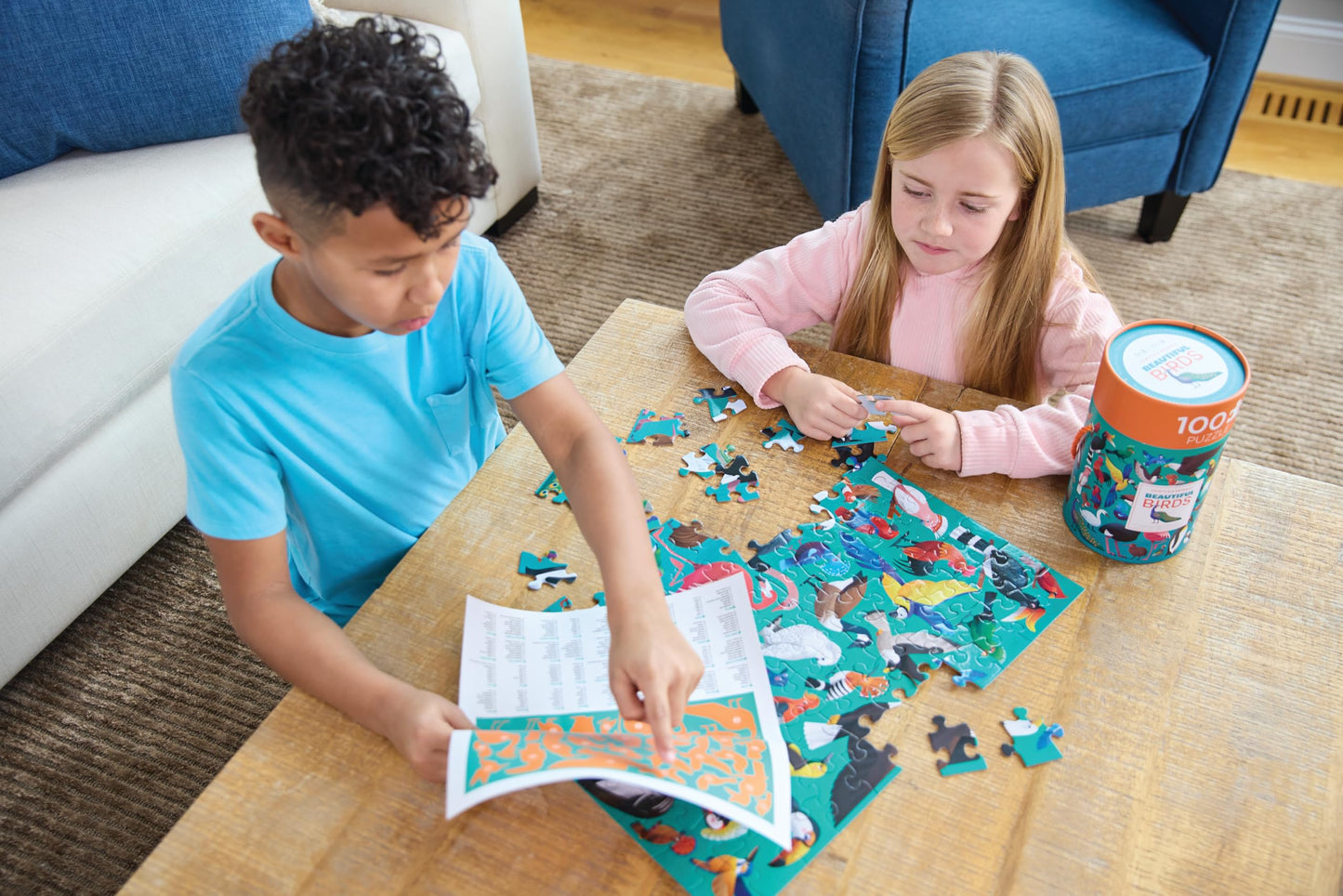 Crocodile Creek 100-Piece Shark Jigsaw Puzzle – Fun & Educational Floor or Table Puzzle for Kids Ages 5+, Includes Storage Canister with Handle, 14"x19"