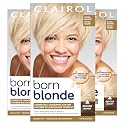 Clairol Born Blonde Extra Blonde Bleach Kit, Complete Lightening System, Up to 6 Levels Lighter Hair Color, Pack of 3 - Packaging May Vary