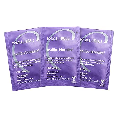 Malibu C Blondes Wellness Remedy - Removes Discoloration from Bleached, Highlighted or Natural Blonde Hair + Restores Vibrance and Shine with Vitamin