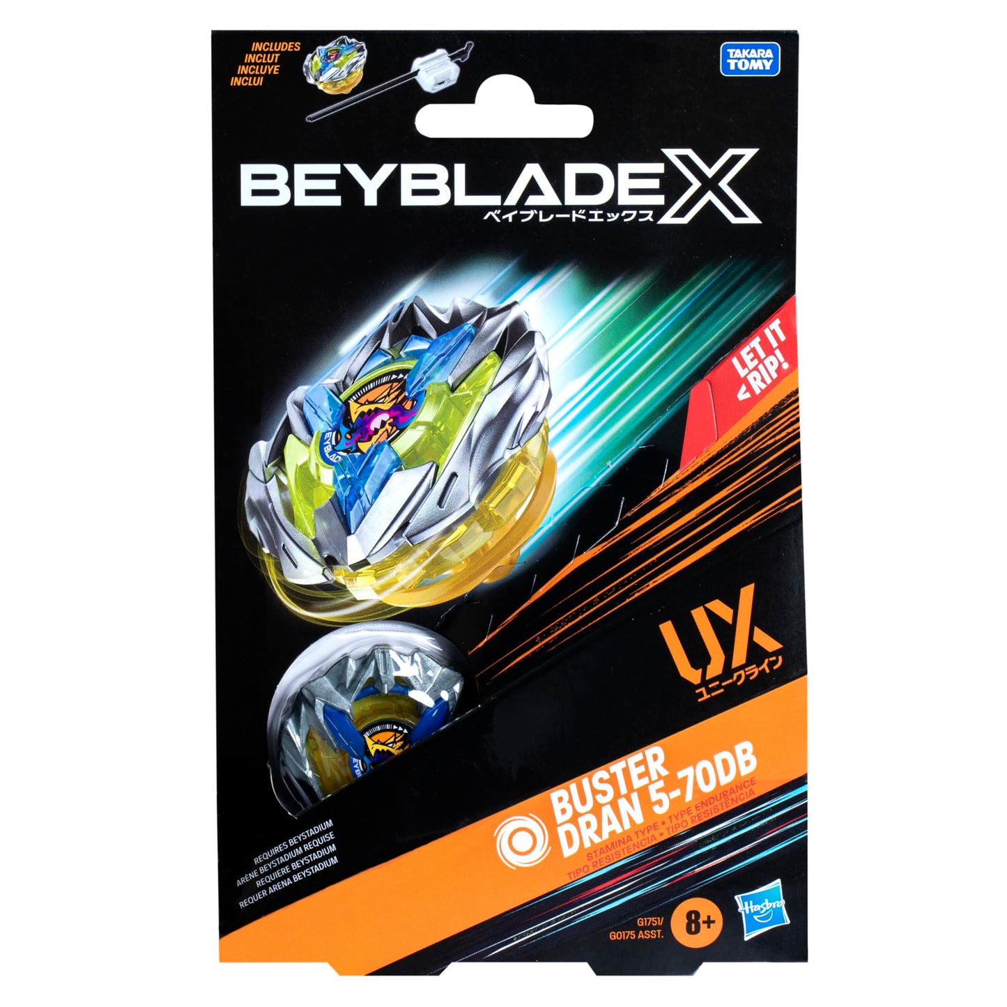 Beyblade X Buster Dran 5-70DB UX Starter Pack Set with Stamina Type Top and Launcher; Authentic Takara Tomy Battle Tops Games/Toys for Boys and Girls…