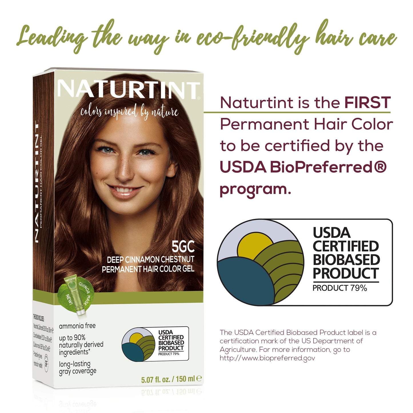 Naturtint 5GC Deep Cinnamon Chestnut Permanent Hair Color (Pack of 1), Ammonia Free, Vegan, Cruelty Free, up to 100% Gray Coverage, Long Lasting