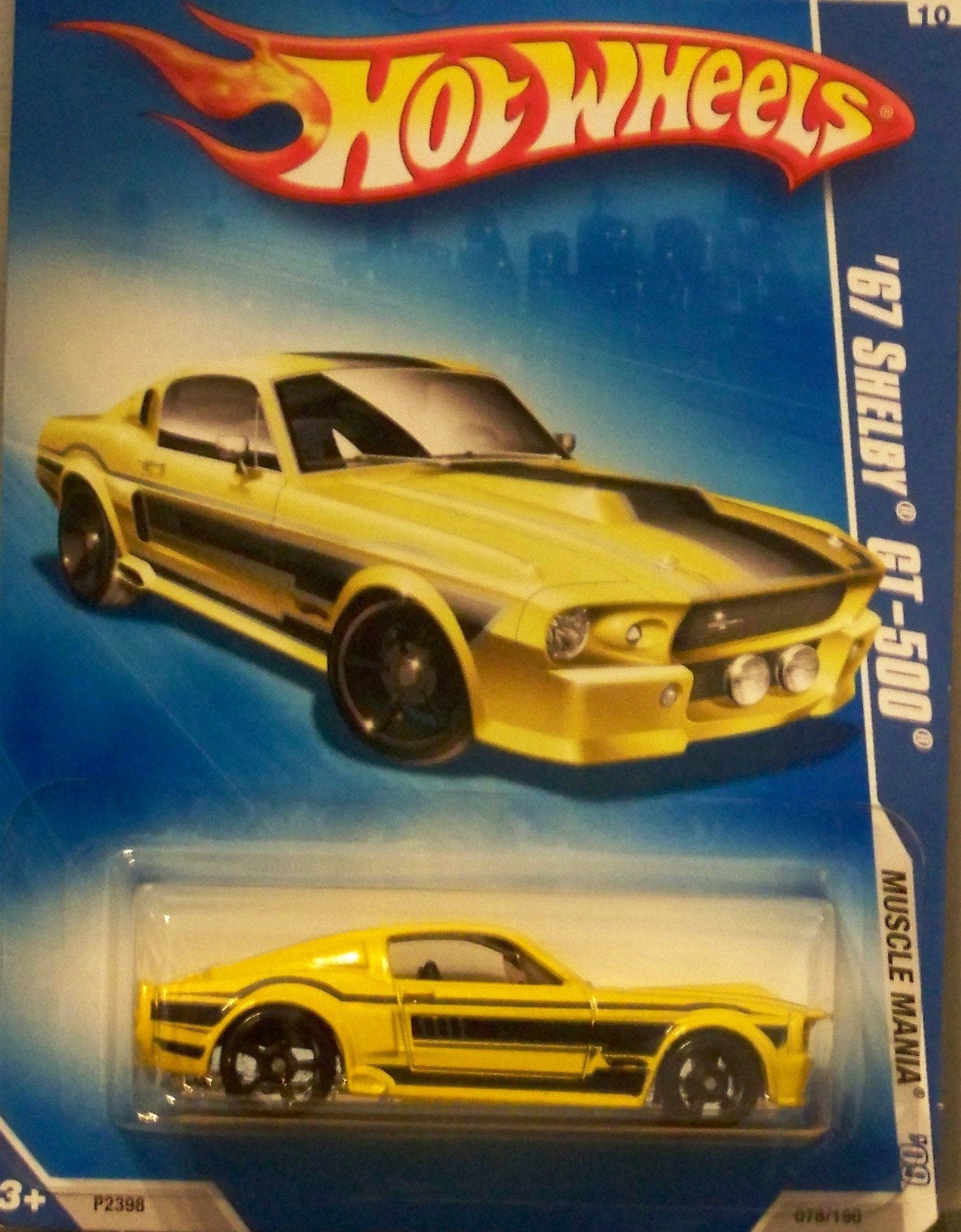 Hot Wheels 2009 Muscle Mania 1967 Ford Shelby Mustang GT500 GT-500 Yellow