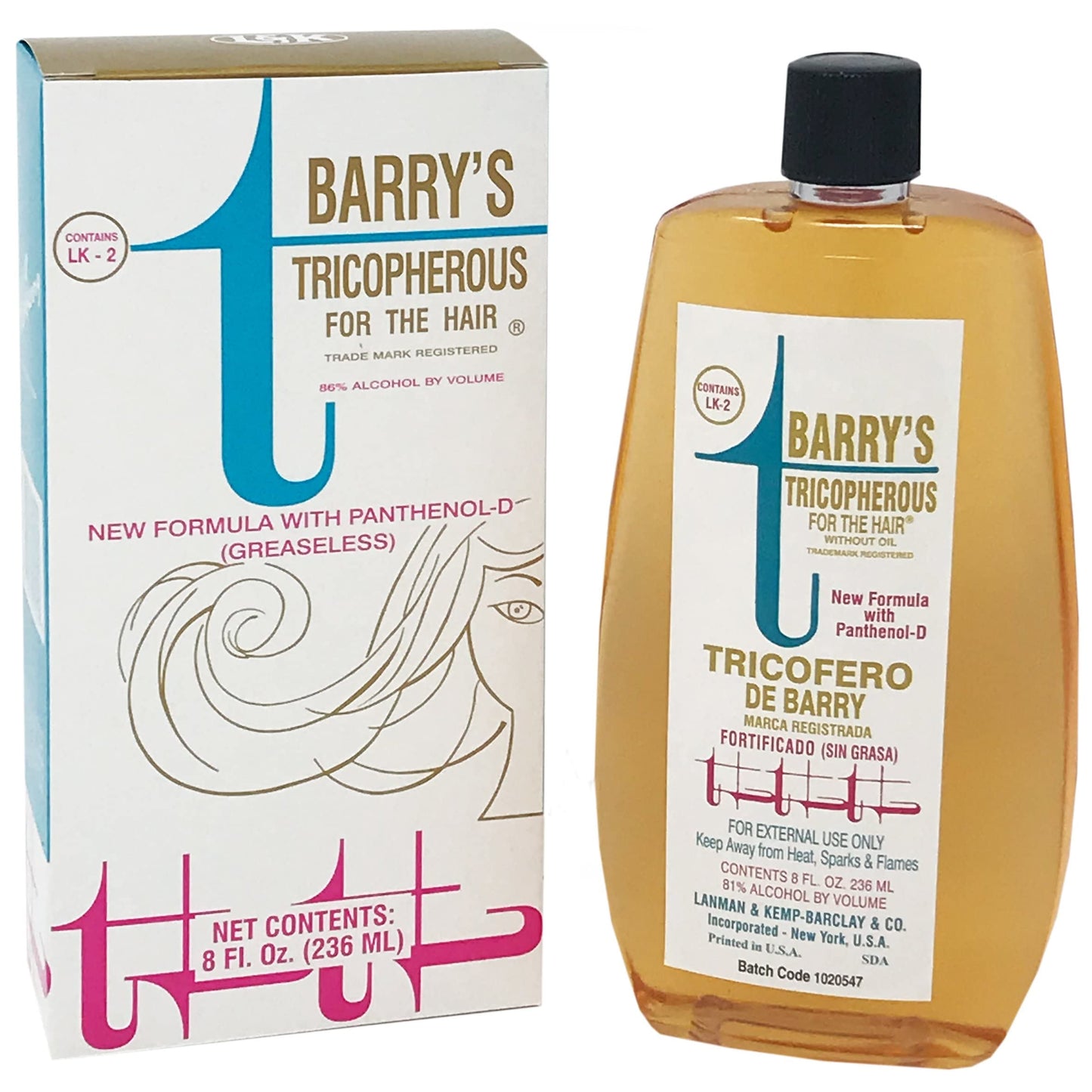Lanman & Kemp-Barclay & Co Barry's Tricopherous Hair Greaseless 8oz