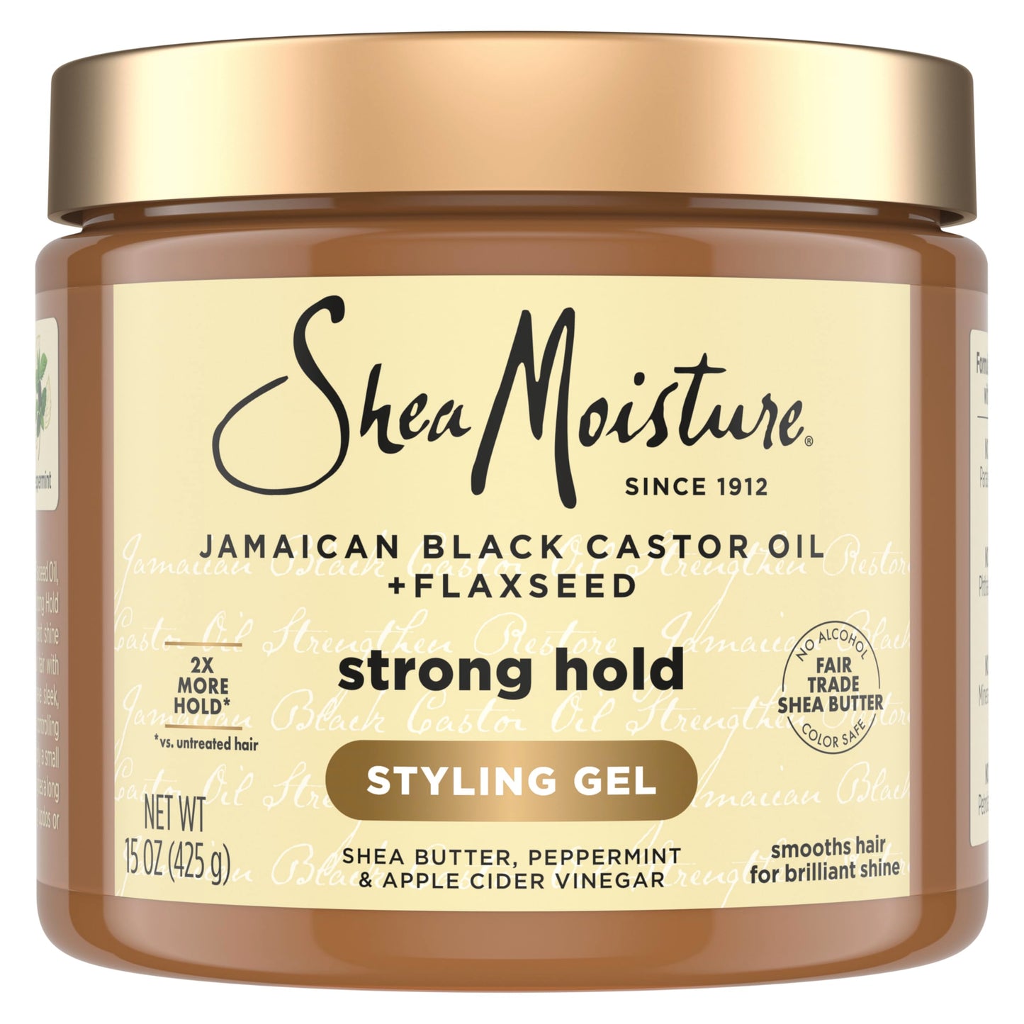 SheaMoisture Strong Hold Styling Gel+Flaxseed Jamaican Black Castor Oil Gives Controlled Style,AllDay Hold,Infused With Castor Seed Oil,SheaButter