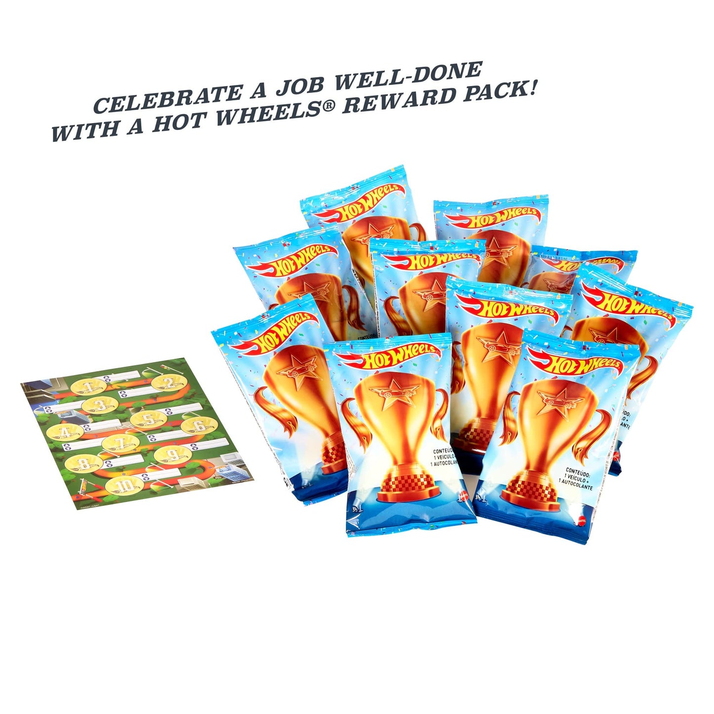Hot Wheels Rewards Car Pack of 10 Individually Wrapped 1:64 Scale Die-Cast Vehicles in Opaque Bags with Gold Stickers, Rewards or Prizes for Kids 3…