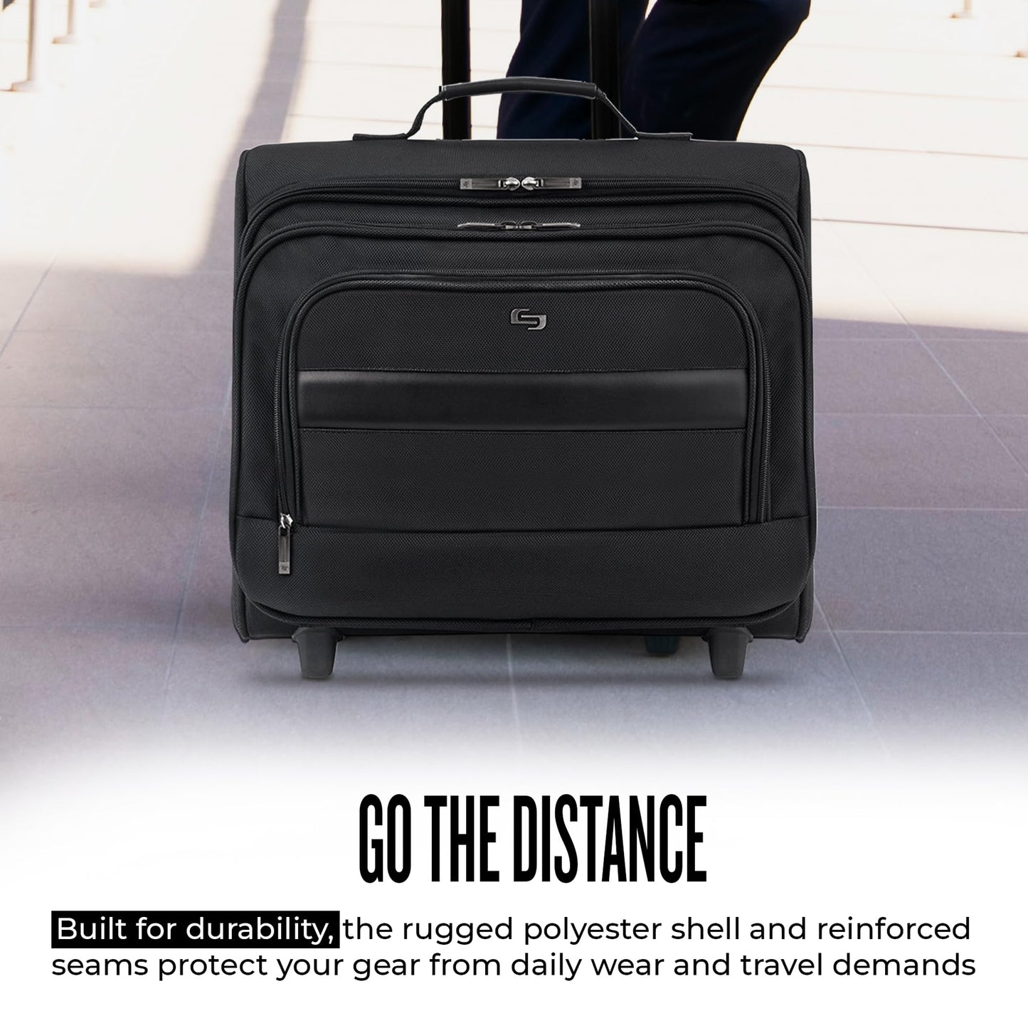 Solo New York Rolling Overnighter Catalog Case with Wheels - Roller Laptop Bag, Wheeled Briefcase for Women & Men, Carry On Size for Travel, Fits