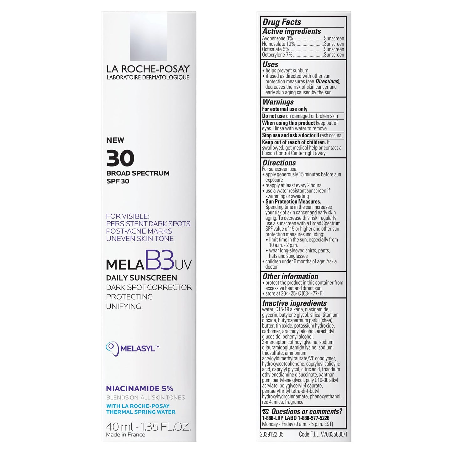 La Roche-Posay Mela B3 UV Face Sunscreen SPF 30 with Niacinamide, 40ml Beauty and Personal Care La Roche-Posay