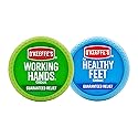 O'Keeffe's Working Hands Hand Cream (3.4 oz Jar) and Healthy Feet Foot Cream (3.2 oz Jar) - Repairing Skincare for Extremely Dry, Cracked Hands