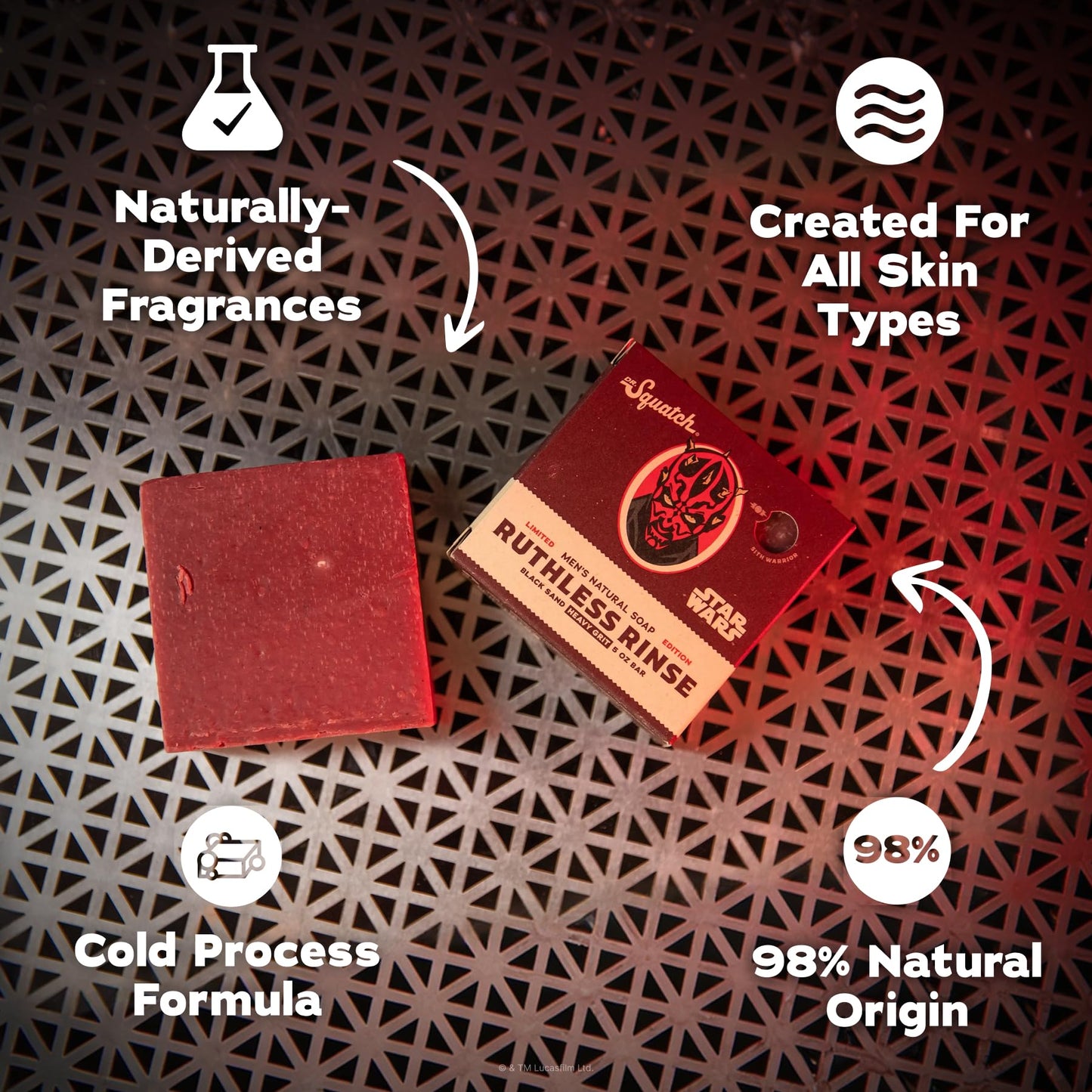 Dr. Squatch Natural Men's Bar Soap - Star Wars Inspired Gifts for Men - Natural Cold Process Soap Bar - Ruthless Rinse (5 oz)