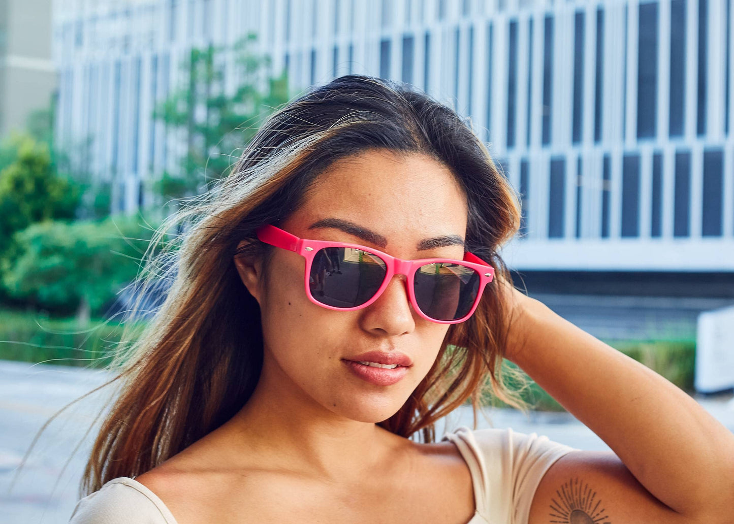 OWL Unisex Retro Style Classic Vintage Sunglasses with Smoke Lens Pink Frame