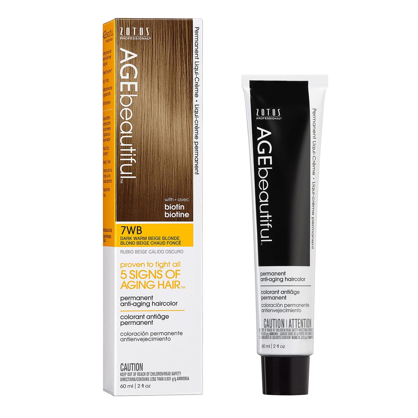 AGE beautiful Permanent Hair Color Dye Liqui Creme | 100% Gray Coverage | Anti-Aging Haircolor | Biotin for Thicker, Fuller Hair | Professional Salon