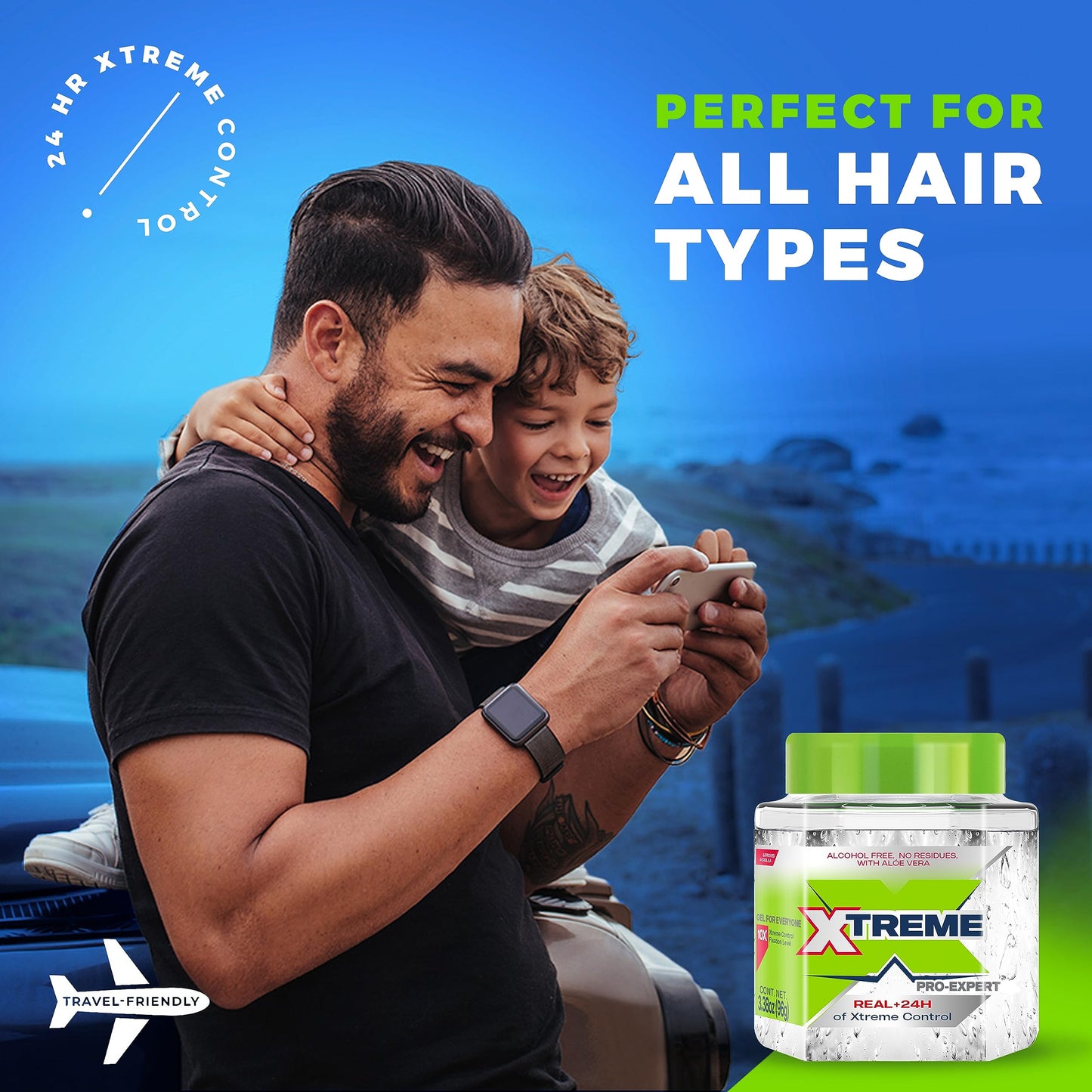 Xtreme Pro-Expert Clear Styling Hair Gel, Alcohol Free 24-Hours Xtreme Control With Aloe Vera, 8.8 Oz Jar (Pack of 3)