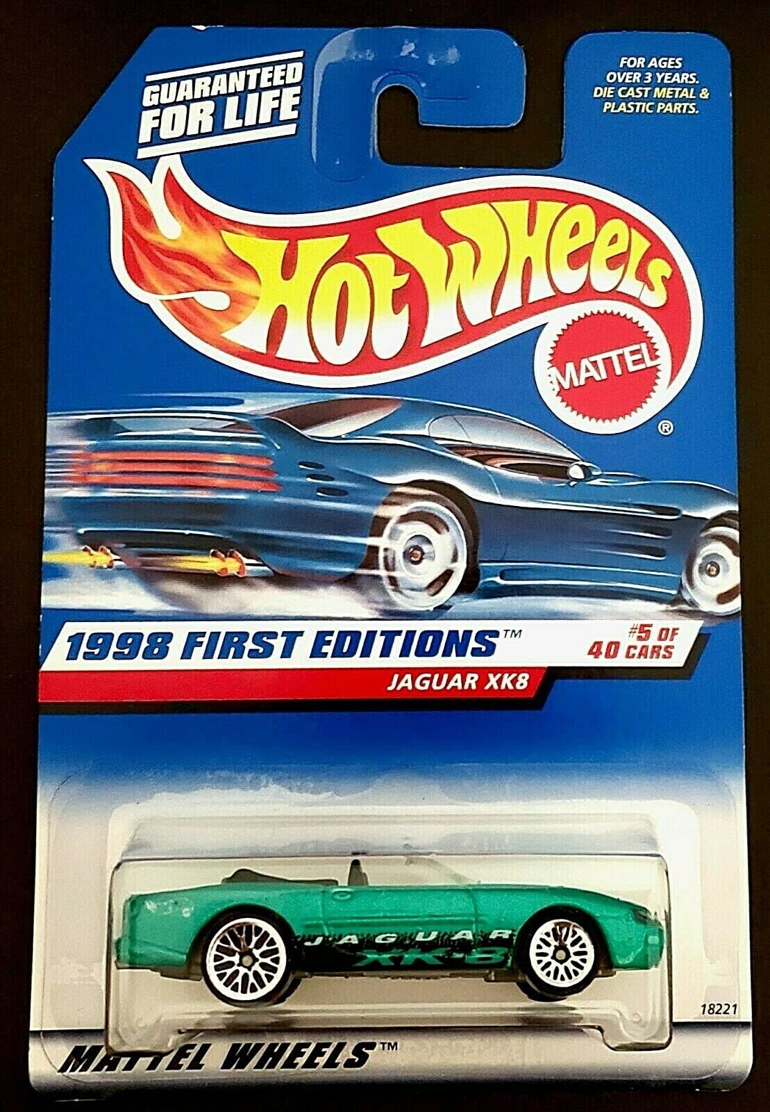 Hot Wheels - 1998 First Editions - Jaguar XK8 - #5 of 40 Cars - Green custom Paint - Collector #639 - Limited Edition - Collectible