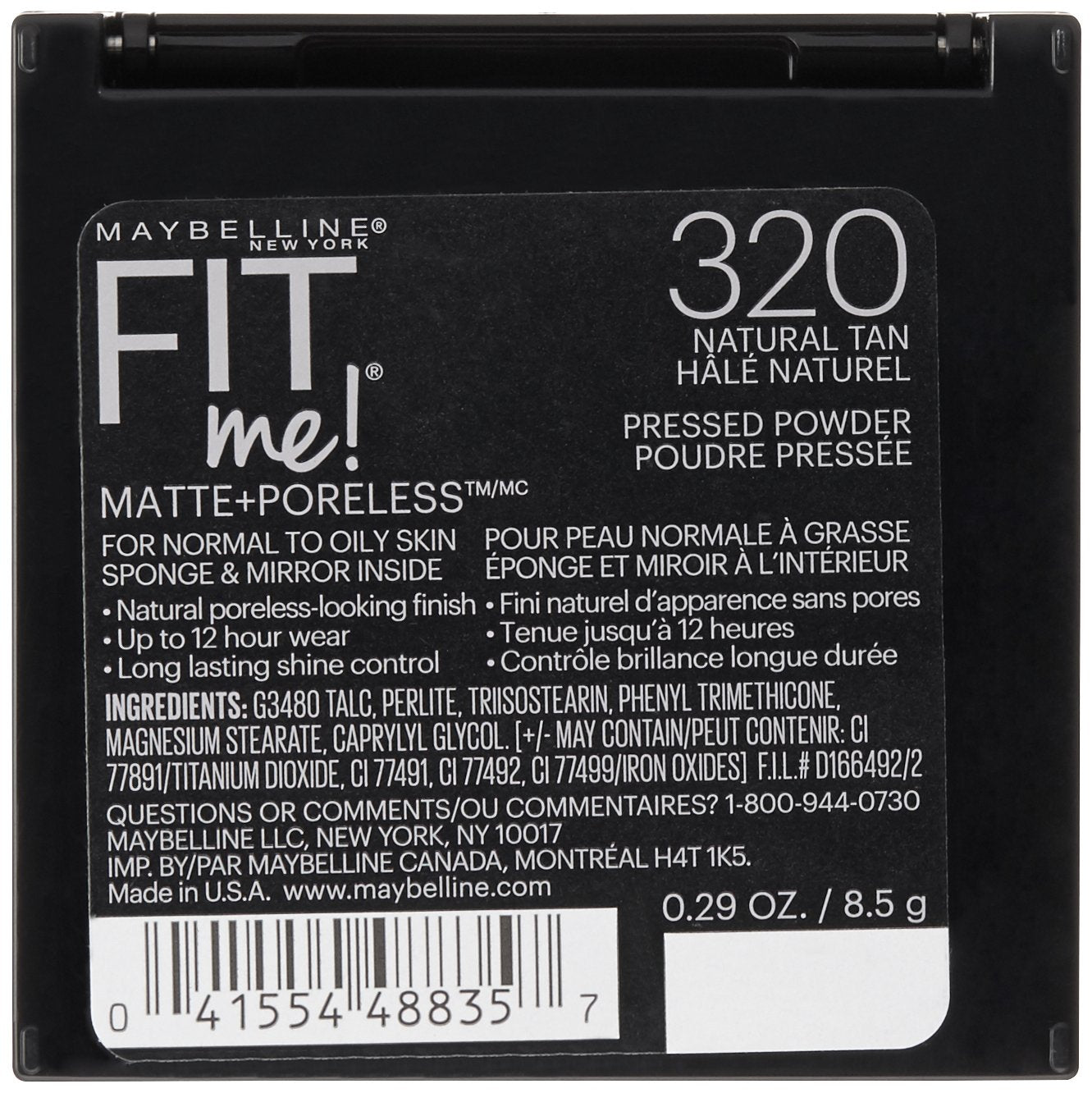Maybelline New York Fit Me Matte Plus Poreless Powder, Natural Tan, 0.3 Ounce