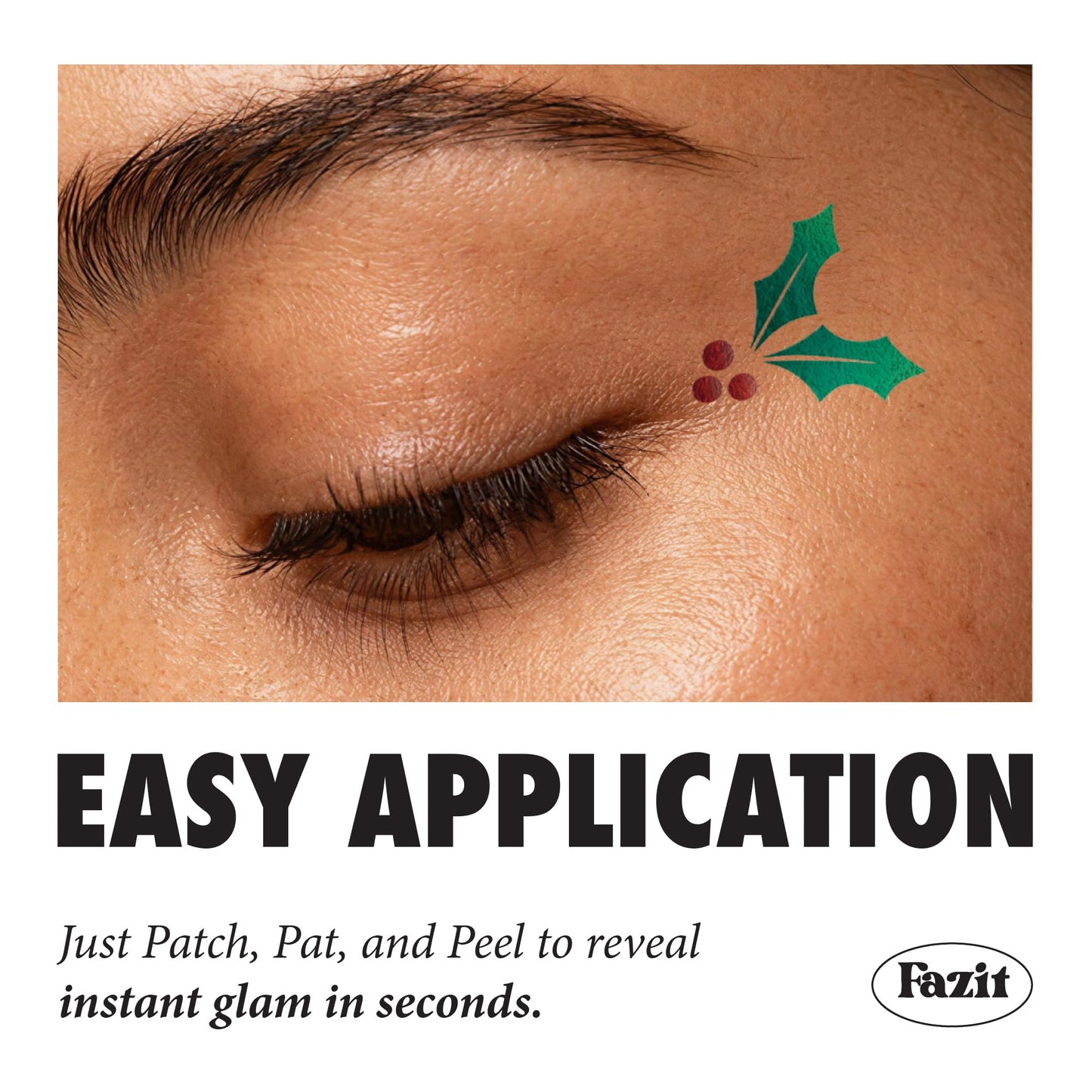 Fazit Makeup Patches - Holly Wings Eye Speckles - Glow Up Make-Up Patches - Cute Glitter Makeup Accessories For Women - Cosmetic Glitter For Face
