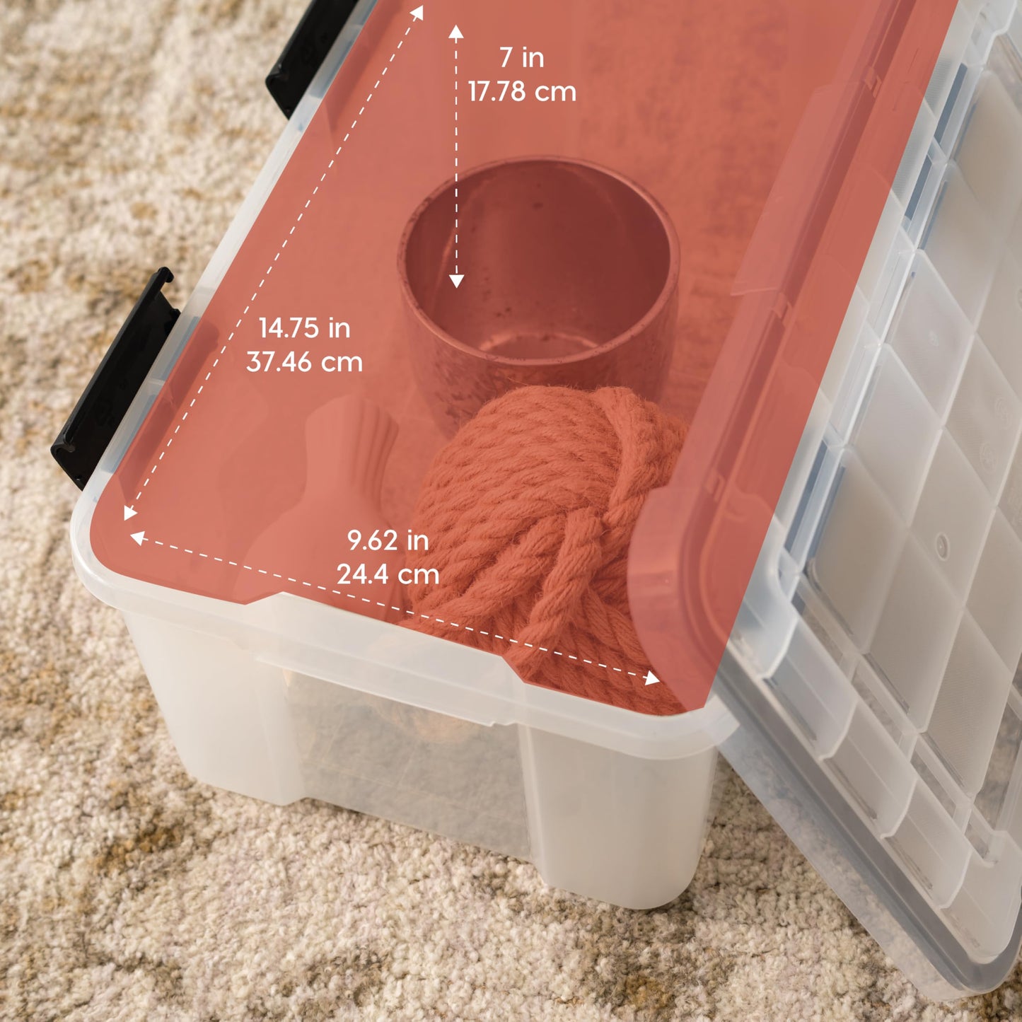 IRIS USA WeatherPro 19 Qt Storage Bins with Lids, 6 Pack, BPA-Free Plastic Gasket Box with Tight Latch and Seal, Stackable Nestable Tote Tub…