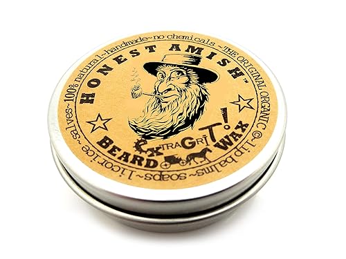 Honest Amish Extra Grit Beard Wax - Natural and Organic - Hair Paste and Hair Control Wax - 2 ounce