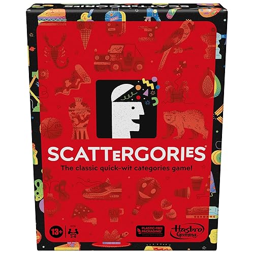 Hasbro Gaming Scattergories Classic Game, Party Game for Adults and Teens Ages 13 and up, Board Game for 2+ Players