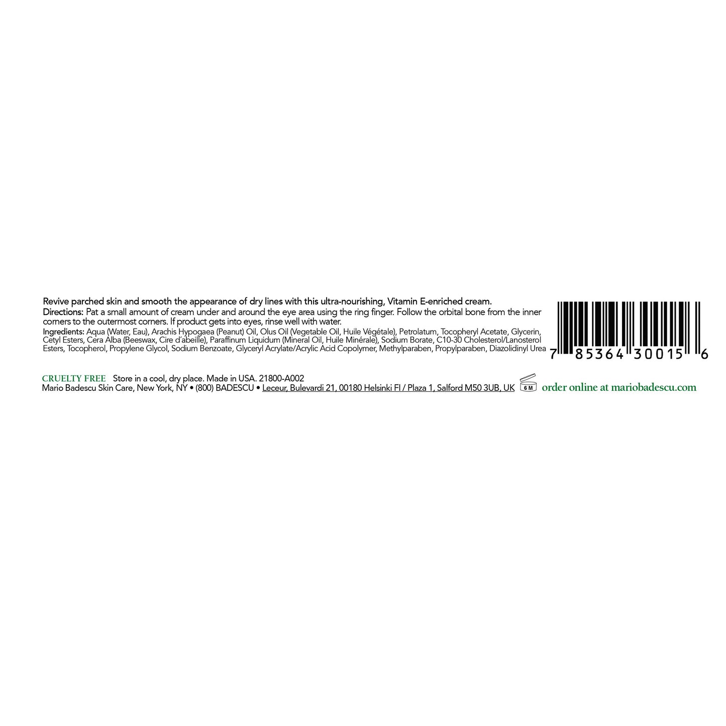 Mario Badescu Special Eye Cream V for Dry or Sensitive Skin, Ultra-rich, Vitamin E-packed Eye Moisturizer with Nourishing Oils for Daily Care, Pack