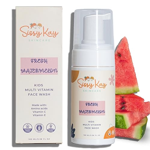 Sissy Kay Kids Face Wash - Foaming Face Wash For Kids - Gentle Skin Care - Natural Face Cleanser With Vitamin C & Vitamin E - For Girls and Boys