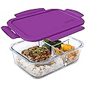 Bentgo Glass Lunch Box - Leak-Proof Bento-Style Food Container with Airtight Lid and Divided 3-Compartment Design - 5 Cup Capacity for Meal Prepping…