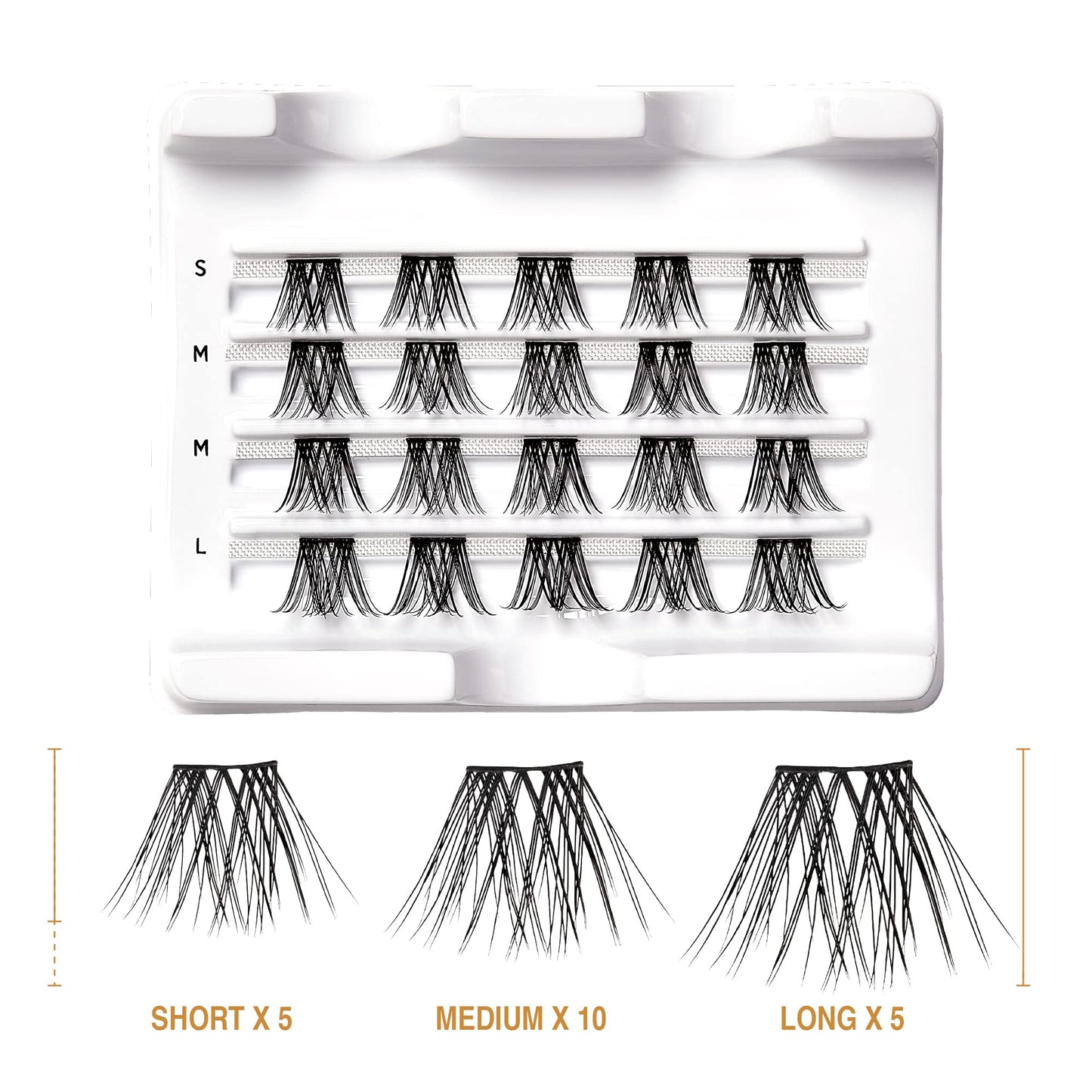 i•ENVY Extended False Eyelashes Featherlight Reusable Artificial Eyelashes Multipack Lash Clusters (Faux Mink 01)