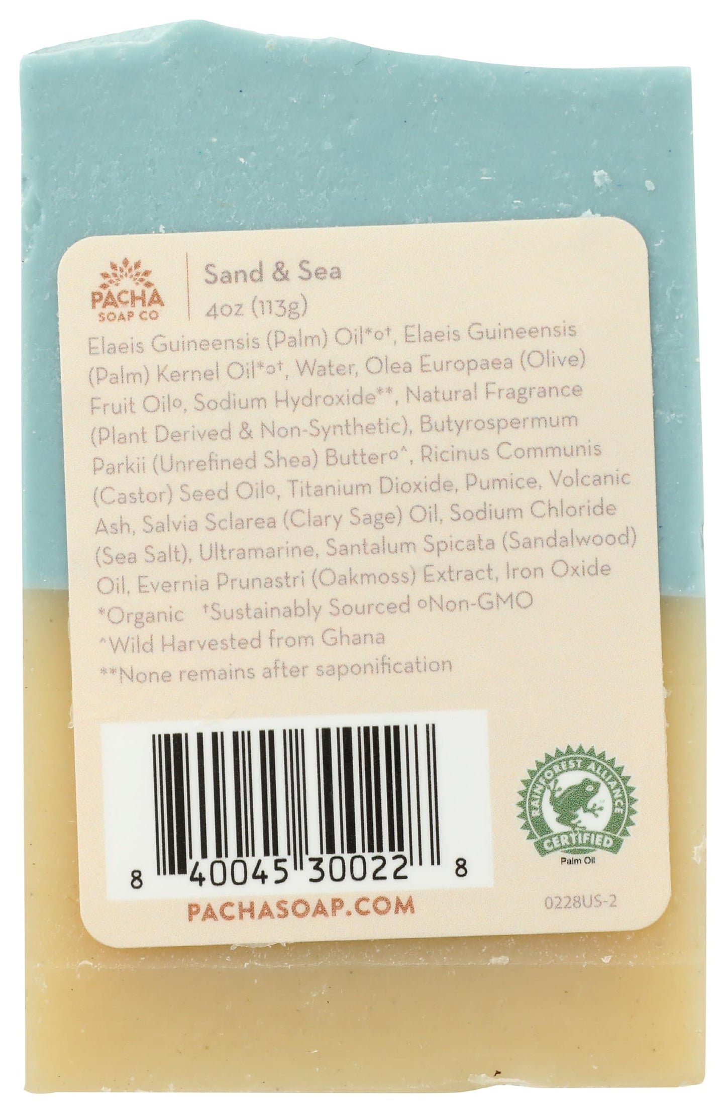 PACHA SOAP Sand And Sea Bar Soap, 4 OZ Beauty & Personal Care Pacha Soap Co
