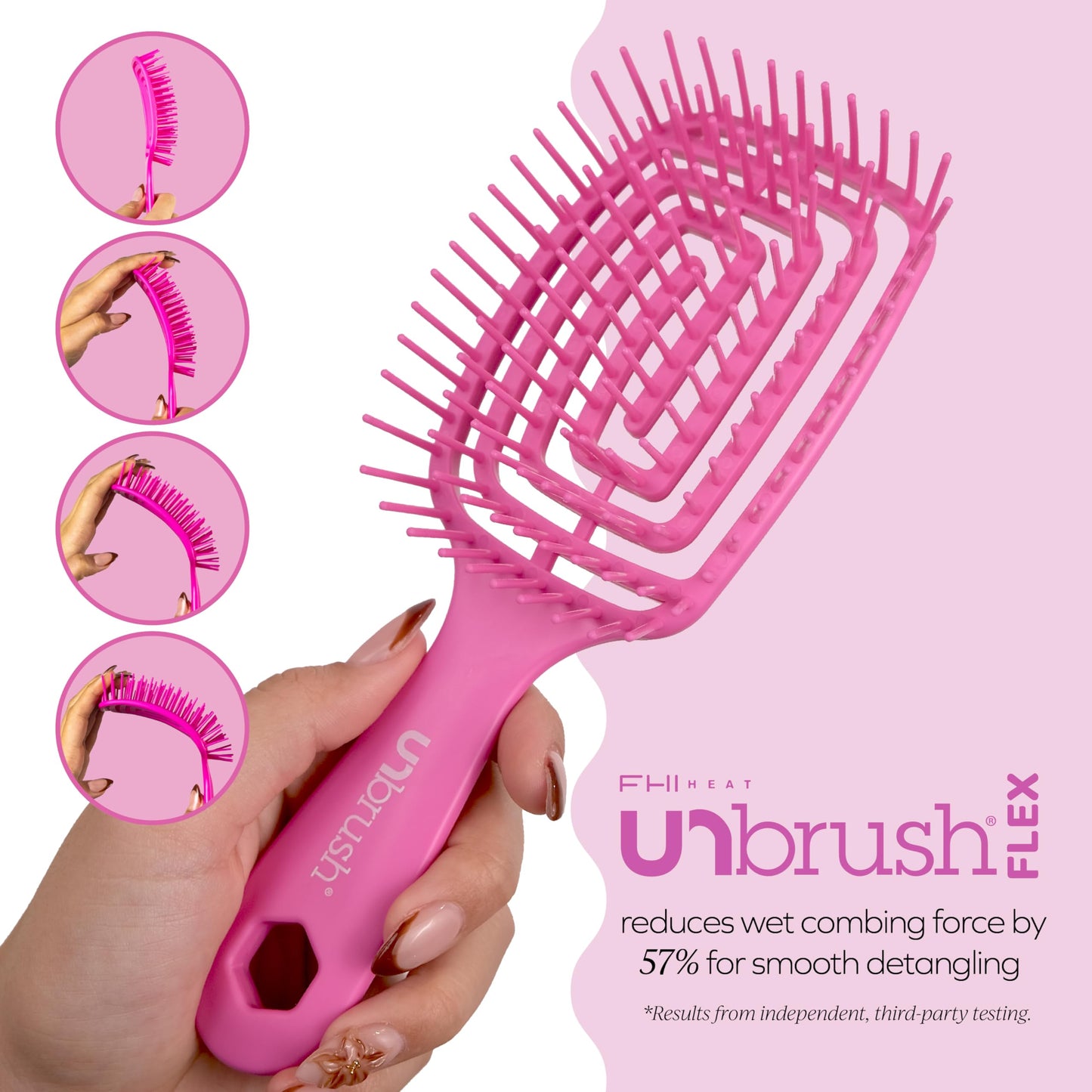 FHI Heat UNbrush Flex Detangling Brush - Ultra-Flexible, Pain-Free Hair Brush Detangler with DuoFlex Anti-Static Bristles for Removing Tangles Beauty and Personal Care FHI Heat