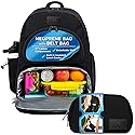 Varibasics Alira - Women's Lunch Backpack with Cooler Compartment and Belt Bag, Premium Neoprene Bag with Insulated Waterproof Lining, Great for Work, School, Travel and Moms, Fits 17" Laptop - Black