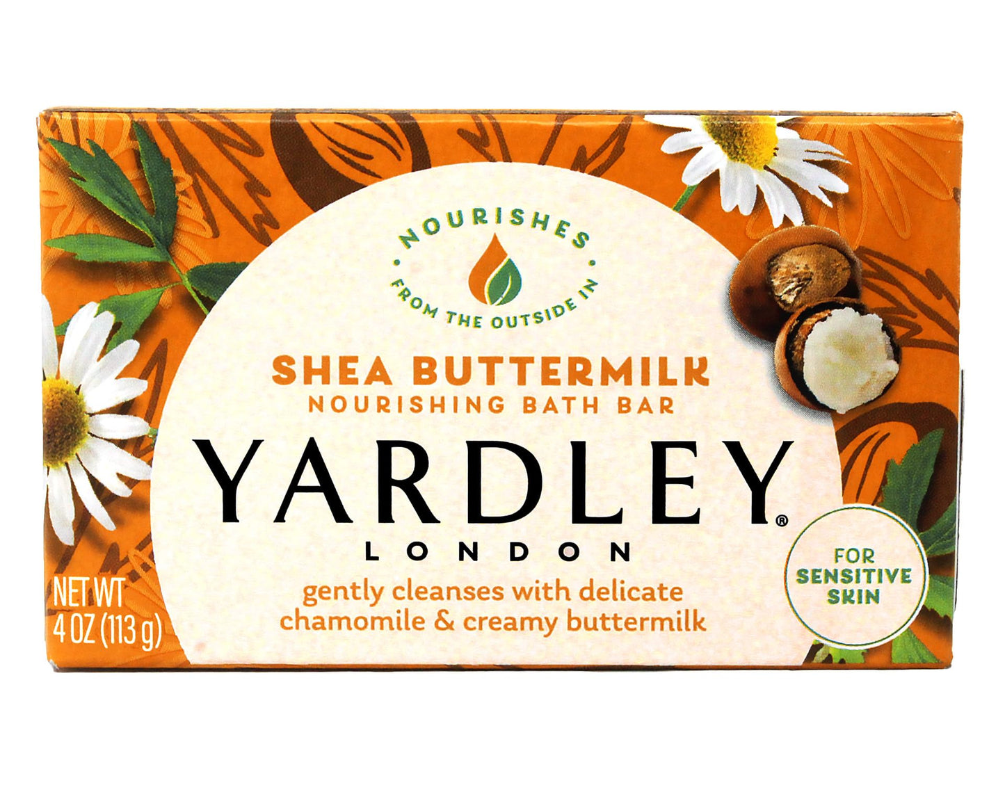 Yardley London Sensitive Skin Shea Buttermilk Bar Soap, 4.0 oz (Pack of 12)