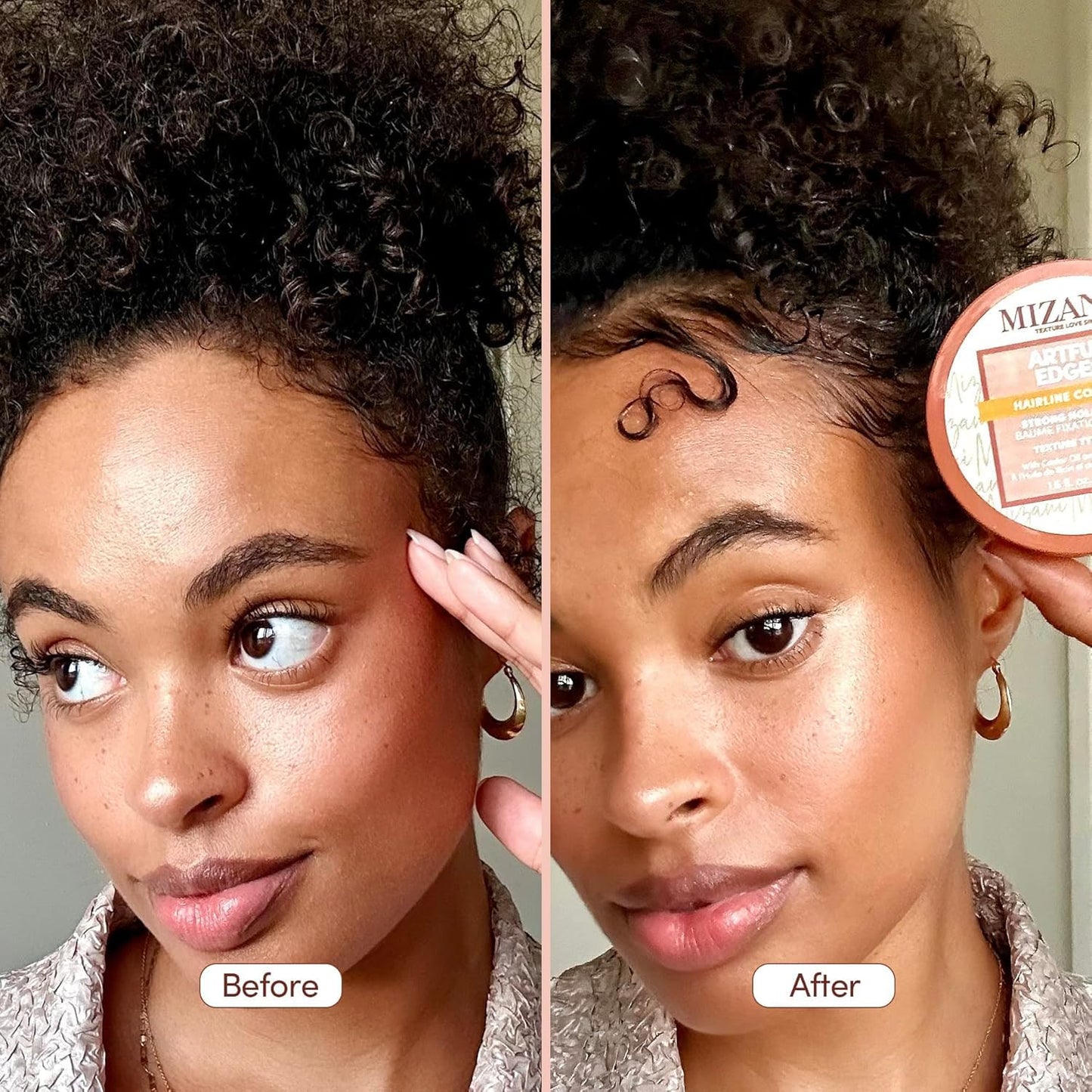 Mizani Artful Edges Edge Control Gel - Flake-Free With No Buildup, Keeps Sleek Styles in Place and Strong Hold, With Castor Oil & Shea Butter