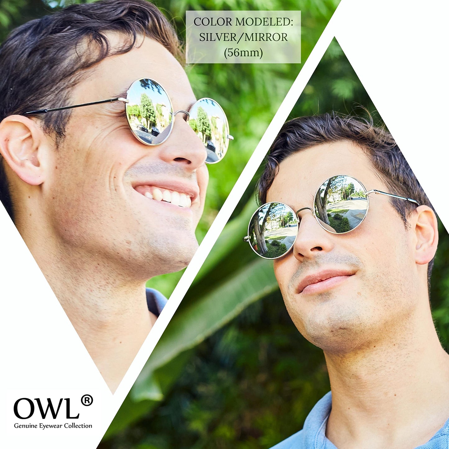 OWL Oversized Round Hippie Sunglasses, Metal Frame, UV 400, Circle Costume Glasses 3 Pairs Variety Pack