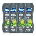 Dial Men 3 in 1 Body, Hair and Face Wash, Recharge, 16 Fl Oz (Pack of 4), Cedar Leaf Scent, Cleanses Deep + Gentle on Skin with Clean Rinse Technology