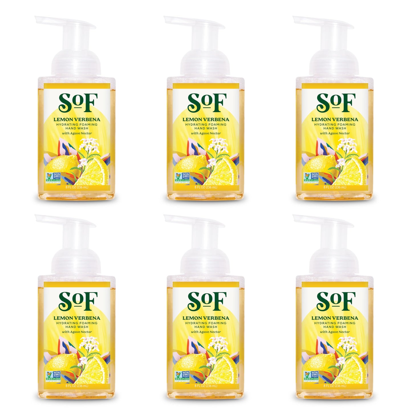 South Of France SoF Hydrating Foaming Hand Wash - With Organic Agave Nectar & Coconut Oil- Vegan & Non GMO- Free From Phthalates, Sulfates & Parabens