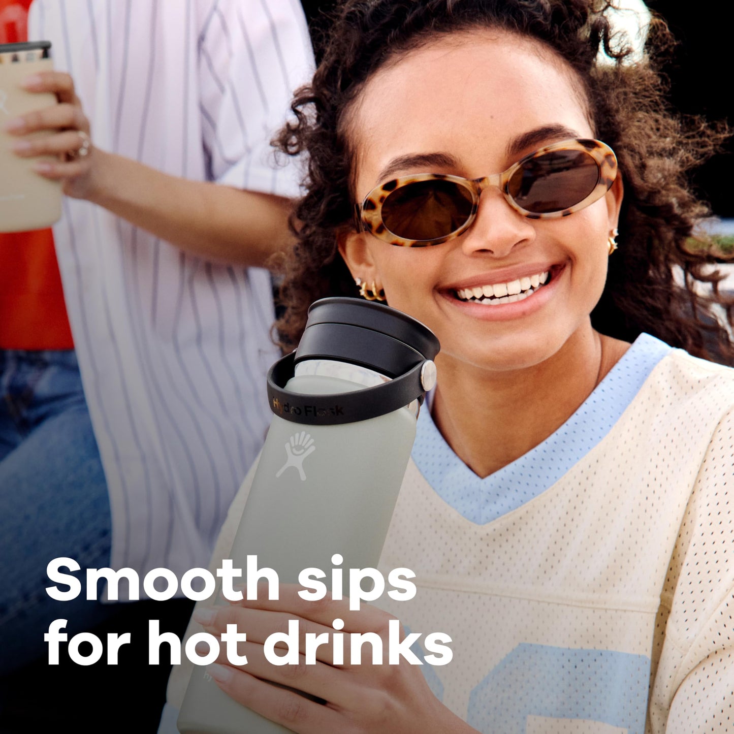 Hydro Flask Flex Sip Coffee Tumbler - Insulated Stainless Steel, Non Spill, Leak Proof Travel Coffee Cup 16 Oz Fossil Brown