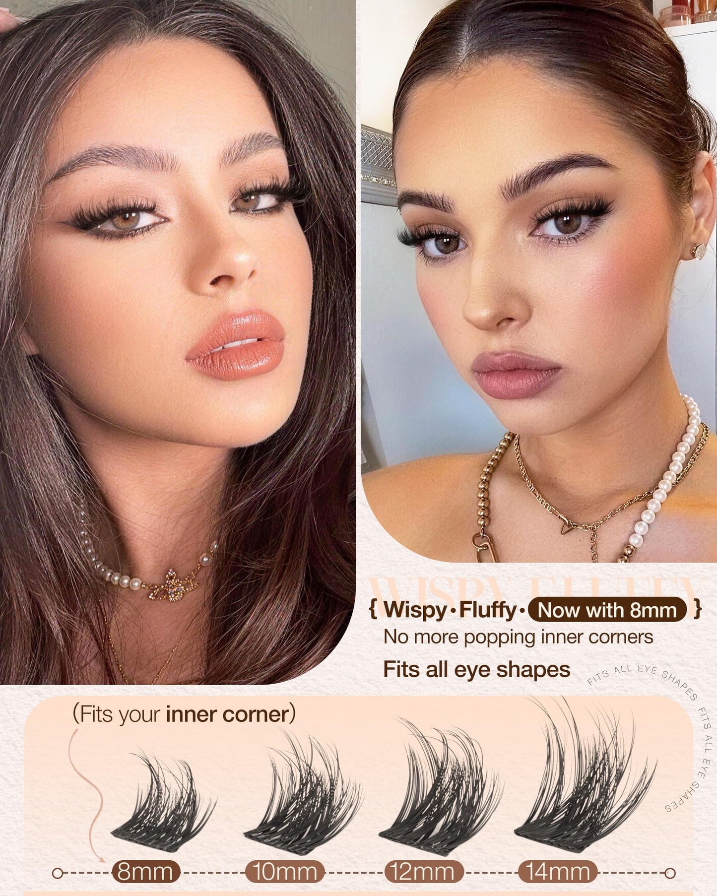 Natural Lash Clusters Wispy Eyelash Clusters Fluffy Cluster Eyelash Extensions Short 8-14mm Individual Lashes D Curl Lash Extensions by Delyneph Beauty and Personal Care Delyneph