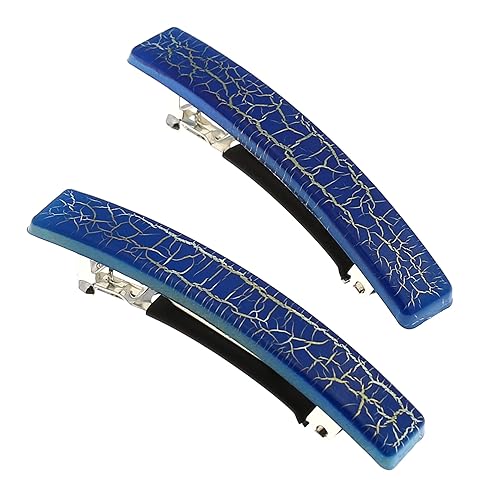 Camila Paris CP2956 French Hair Barrette Clip for Girls, Set of 2 Rubberized Metal Clasp Strong Hold Grip Hair Clips for Women, No Slip and Durable