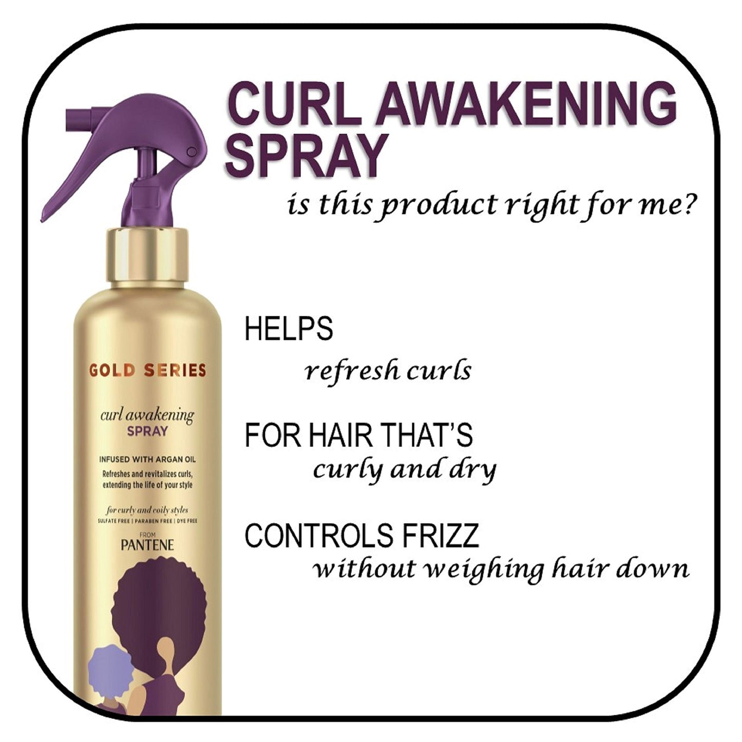 Pantene Gold Series Curl Awakening Spray 8.4 Ounce (Pack of 2)