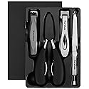 NORCHAN Large Nail Clippers Set, 5-Piece Sharp Toenail and Fingernail Clippers with Nail File, Ideal for Men and Women (Premium, Big Size, Heavy-Duty