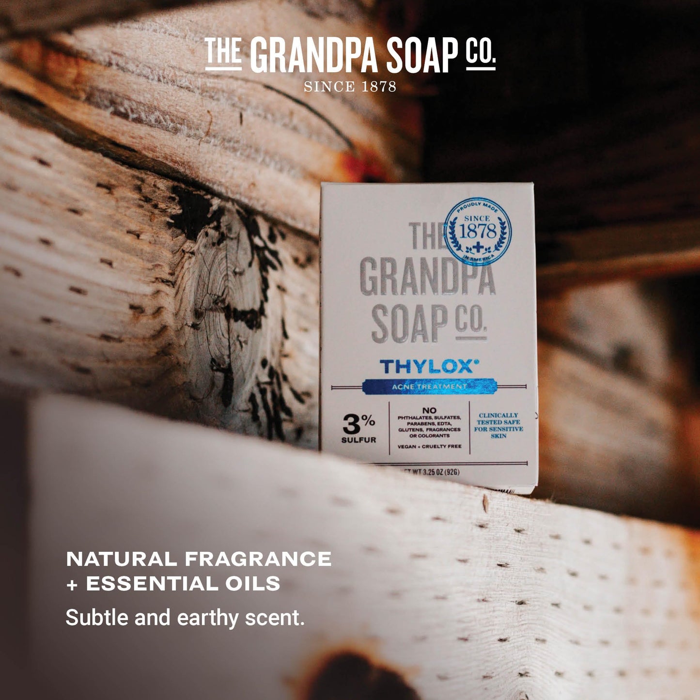 The Grandpa Soap Co. Thylox Acne Treatment Bar Soap - With 3% Natural Sulfur - Prevents and Eliminates breakouts - For Acne Prone Skin - Safe